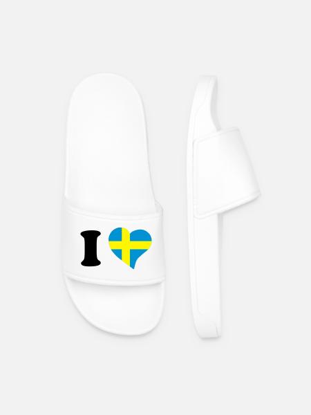 I love Sweden - Men’s Pool Sliders - white