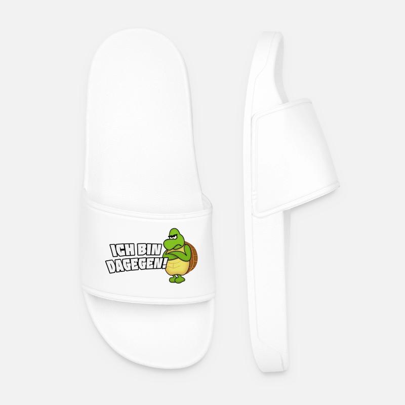 ich bin dagegen - Männer Badelatschen - Weiß
