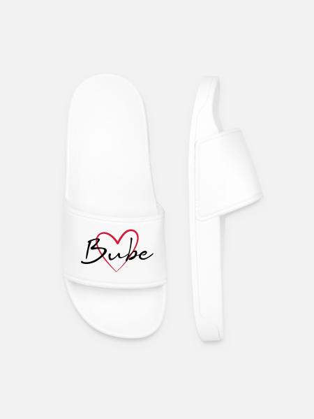 Heart Jack Gift Idea - Men’s Pool Sliders - white