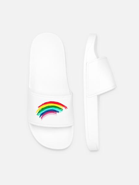 Rainbow Regenbogen Hope - Männer Badelatschen - Weiß