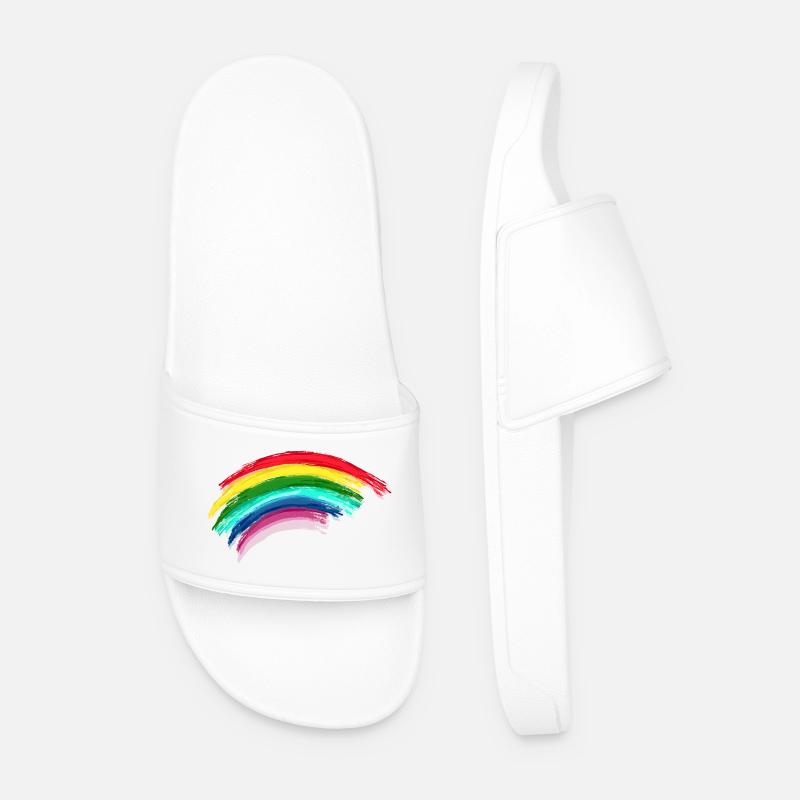 Rainbow Regenbogen Hope - Männer Badelatschen - Weiß
