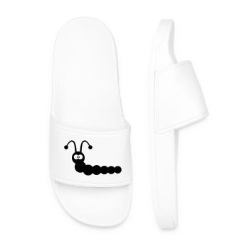 Lustiger Wurm - Männer Badelatschen - Weiß - Vorne