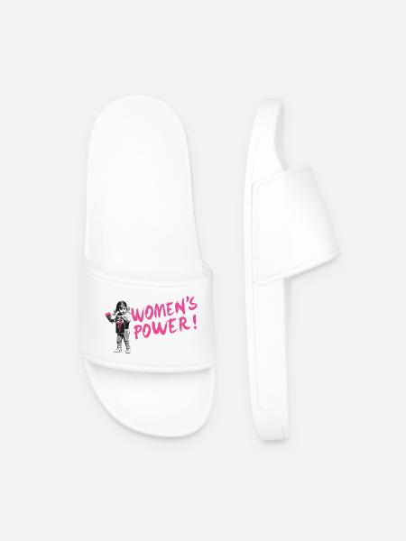 WOMEN'S POWER! - International Women's Day - Men’s Pool Sliders - white