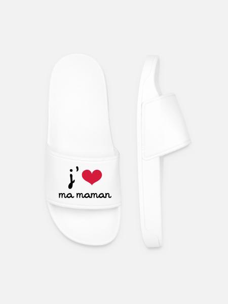 J'aime ma Maman - Claquettes Homme - blanc