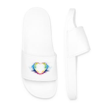 Coeur arc-en-ciel - Claquettes Homme - blanc - Devant