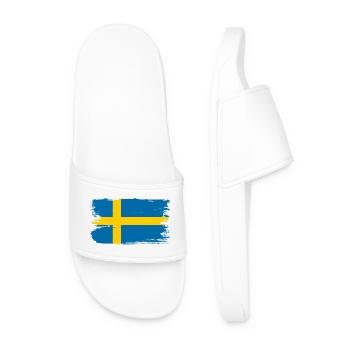 Schwedische Flagge Brush Tee - Männer Badelatschen - Weiß - Vorne