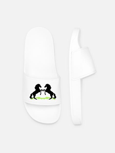 Chevaux - Claquettes Homme - blanc