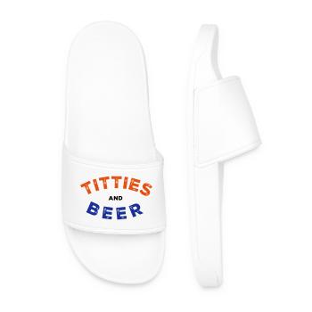 T*tties and Beer - Männer Badelatschen - Weiß - Vorne