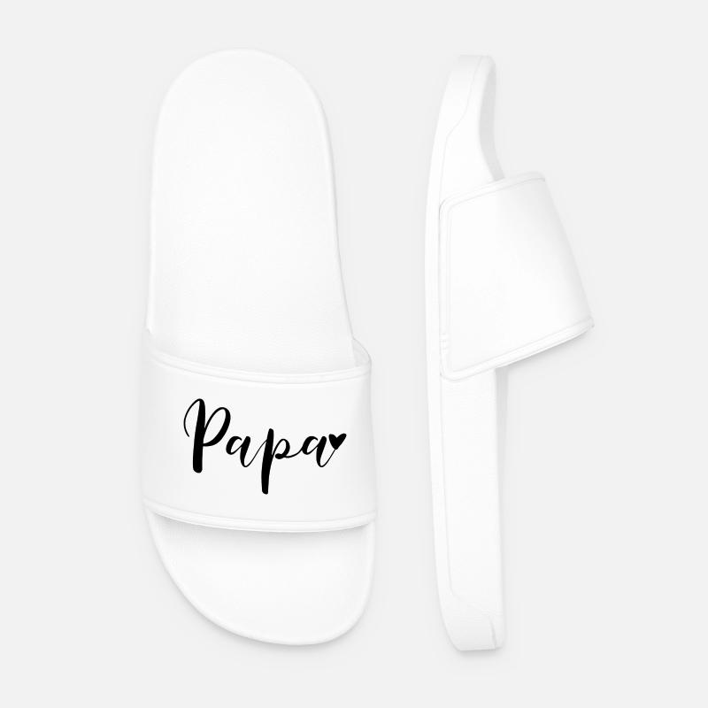 Papa Herz Geschenkidee - Männer Badelatschen - Weiß