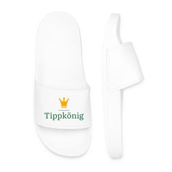 Tippkönig - Das Geschenk für den Tippspiel Sieger - Männer Badelatschen - Weiß - Vorne