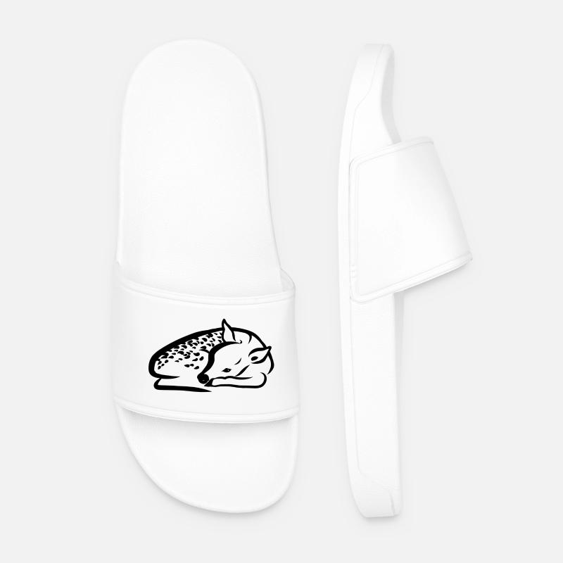 Fawn lying down - Men’s Pool Sliders - white