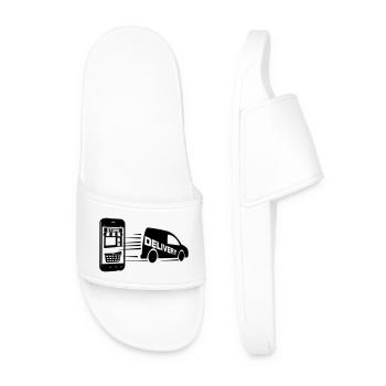Online shopping and car delivery - Men’s Pool Sliders - white - Front