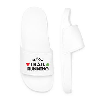 I love Trail Running - Men’s Pool Sliders - white - Front