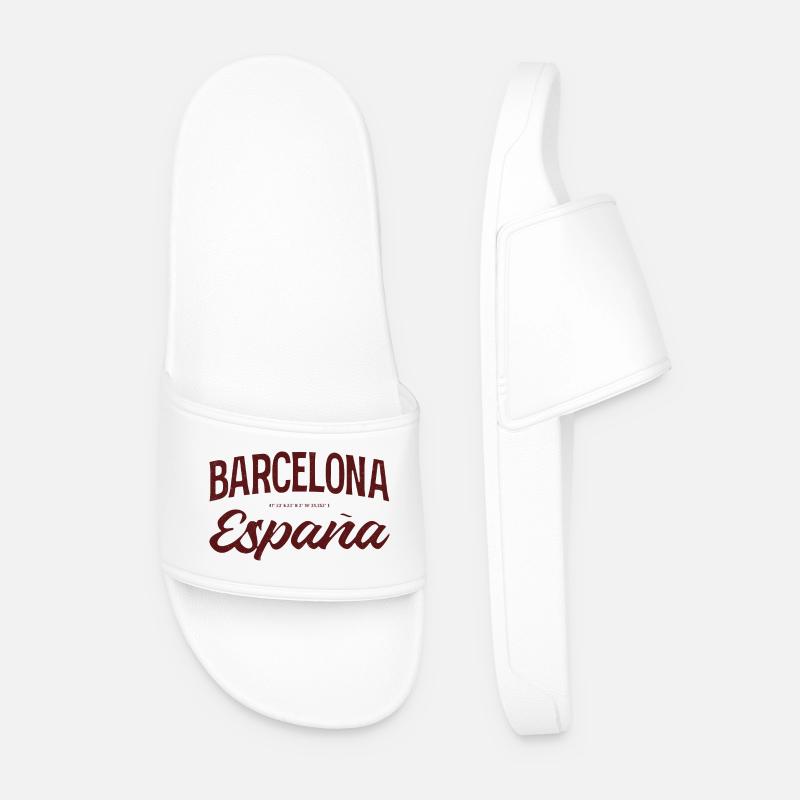 Barcelona Spanien Script Logo - Männer Badelatschen - Weiß