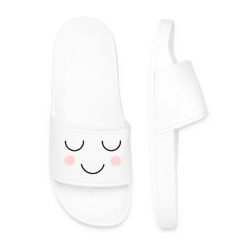 Kawaii Face - Men’s Pool Sliders - white - Front
