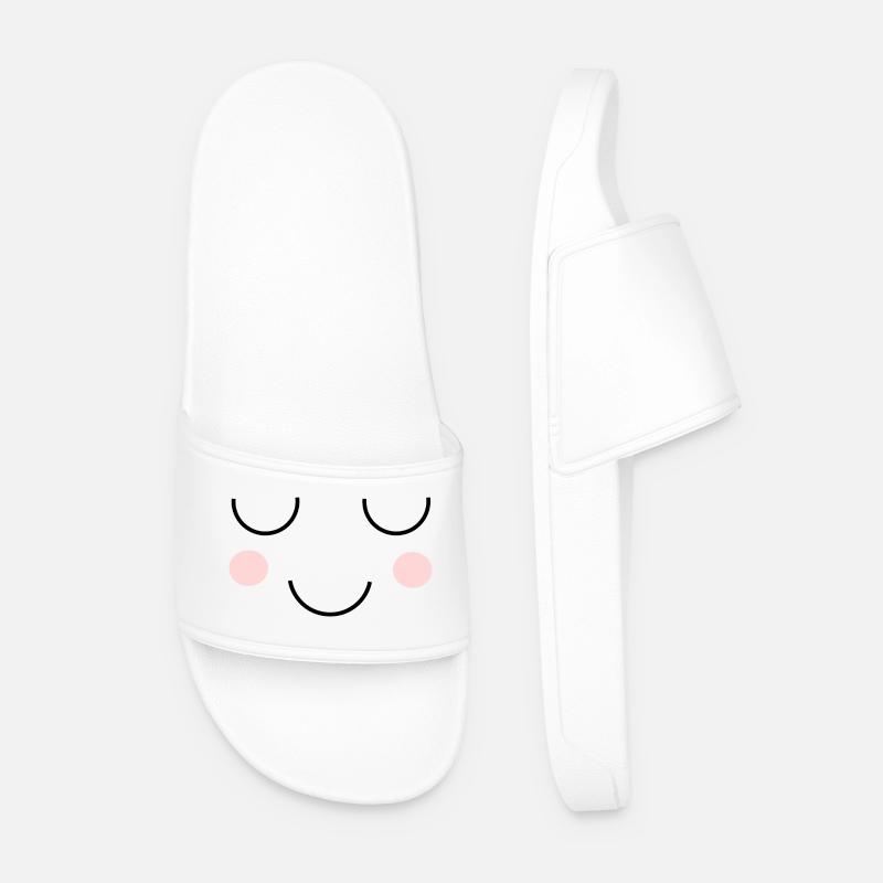 Kawaii Gesicht - Männer Badelatschen - Weiß