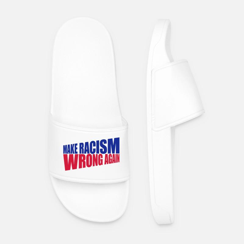 make racism wrong again - Männer Badelatschen - Weiß