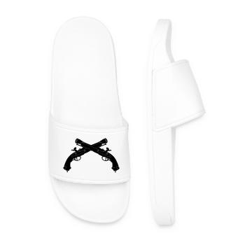 Pirate pistol duel - Men’s Pool Sliders - white - Front