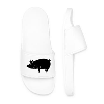 Schweinelogo Schattenbild - Männer Badelatschen - Weiß - Vorne