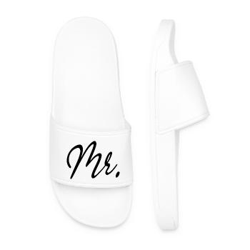 Mr. Matching Paar Verlobung Hochzeit Flitterwochen - Männer Badelatschen - Weiß - Vorne