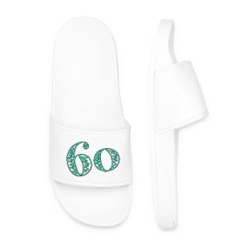 60. 60 ANS. 60e ANNIVERSAIRE. ANNIVERSAIRE 60 ANS. - Claquettes Homme - blanc - Devant