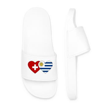 Schweiz Uruguay Flagge Herz - Männer Badelatschen - Weiß - Vorne
