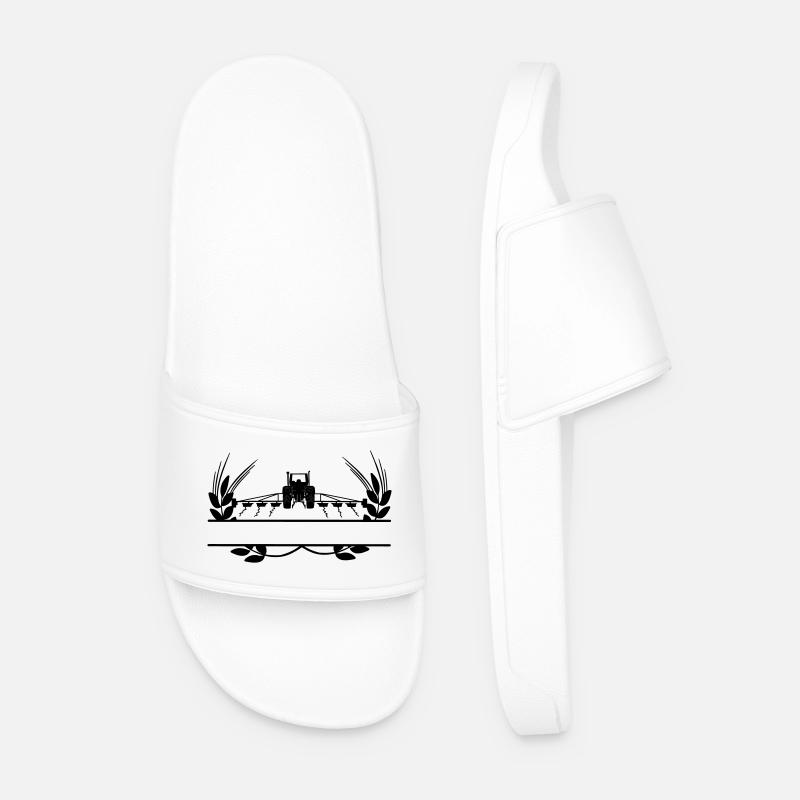 Farm farming tractor grain growing - Men’s Pool Sliders - white