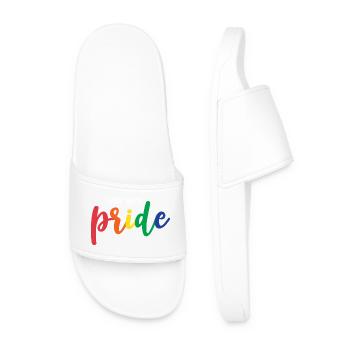 Live With Pride - Men’s Pool Sliders - white - Front