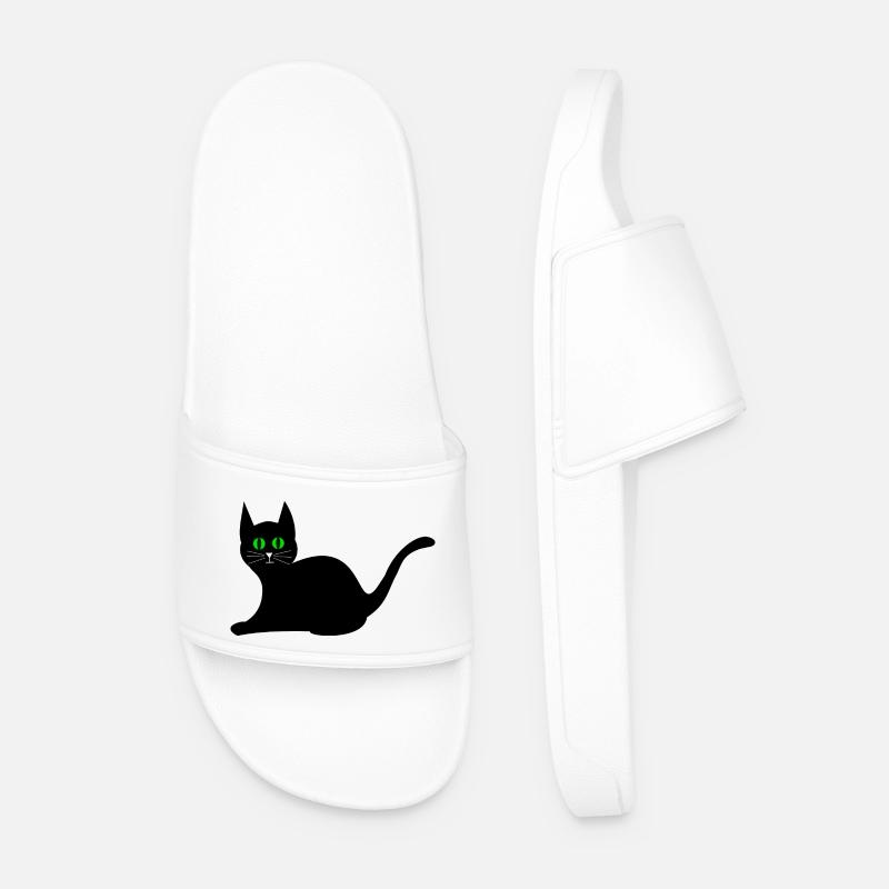 schwarze Katze - Männer Badelatschen - Weiß
