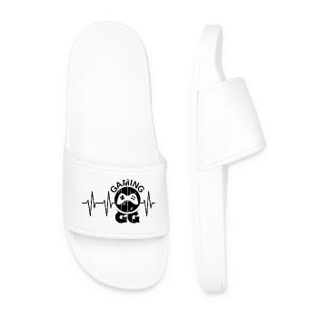 gamer icon icon gaming controller heartbeat gg - Men’s Pool Sliders - white - Front
