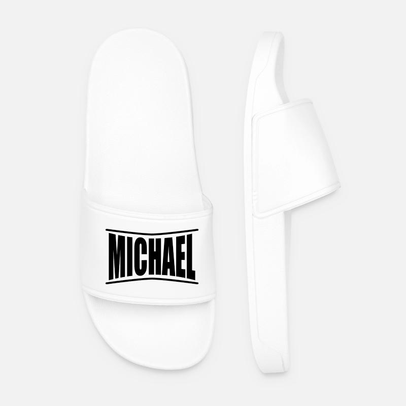 T-Shirt Michael T-Shirt Geschenkidee - Männer Badelatschen - Weiß