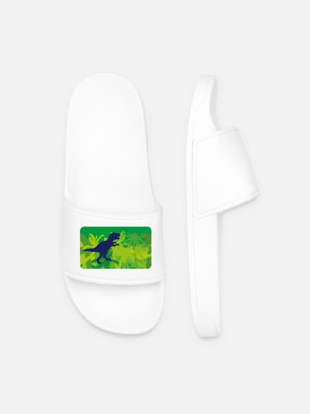 Jungle Dinos T- Rex - green - Men’s Pool Sliders - white