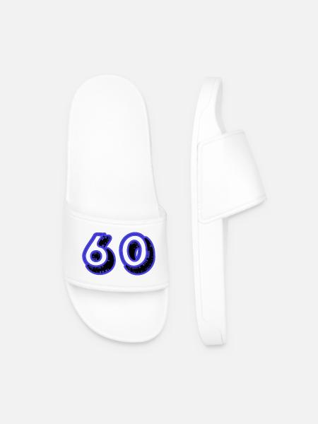 60. 60 ANS. 60e ANNIVERSAIRE. ANNIVERSAIRE 60 ANS. - Claquettes Homme - blanc
