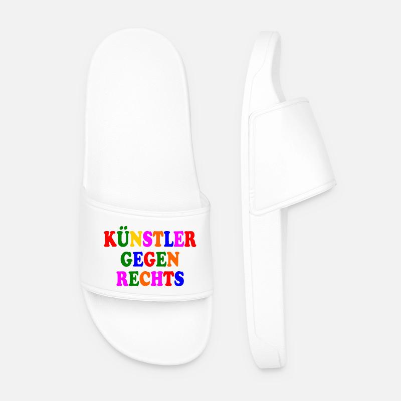 Künstler gegen rechts - Männer Badelatschen - Weiß