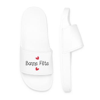 HAPPY BIRTHDAY. HAPPY MOTHER'S DAY - Men’s Pool Sliders - white - Front