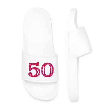 50. 50 ANS. 50e ANNIVERSAIRE. ANNIVERSAIRE 50 ANS. - Claquettes Homme - blanc - Devant