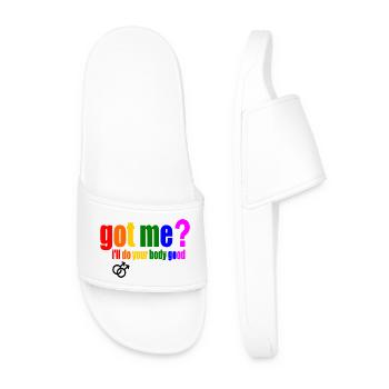 got me? i'll do your body good - Men’s Pool Sliders - white - Front