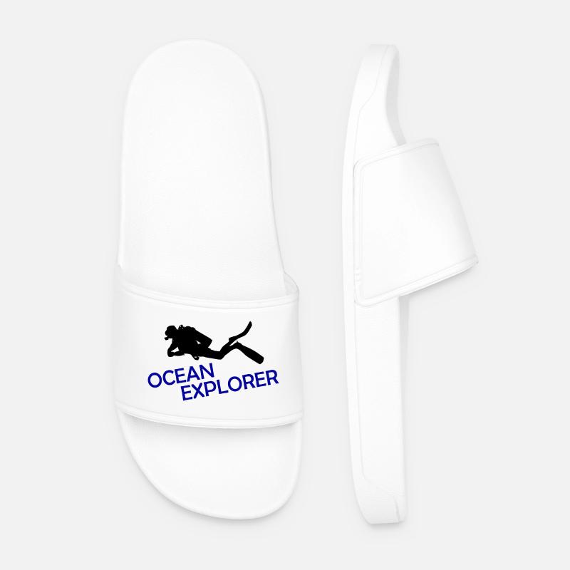 Ocean Explorer - Men’s Pool Sliders - white