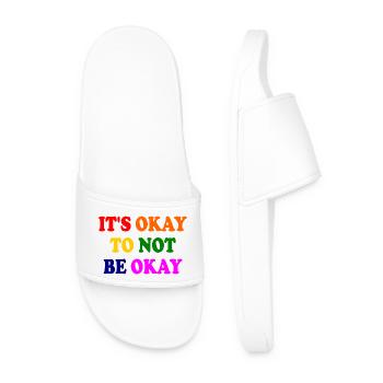 it's okay to not be okay - Men’s Pool Sliders - white - Front
