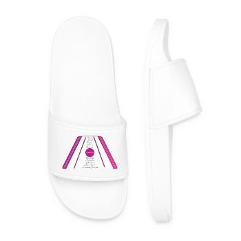 dulcimer purple pink - Men’s Pool Sliders - white - Front
