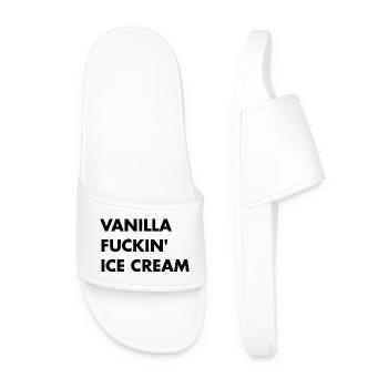 Glace vanille - lettrage noir - Claquettes Homme - blanc - Devant