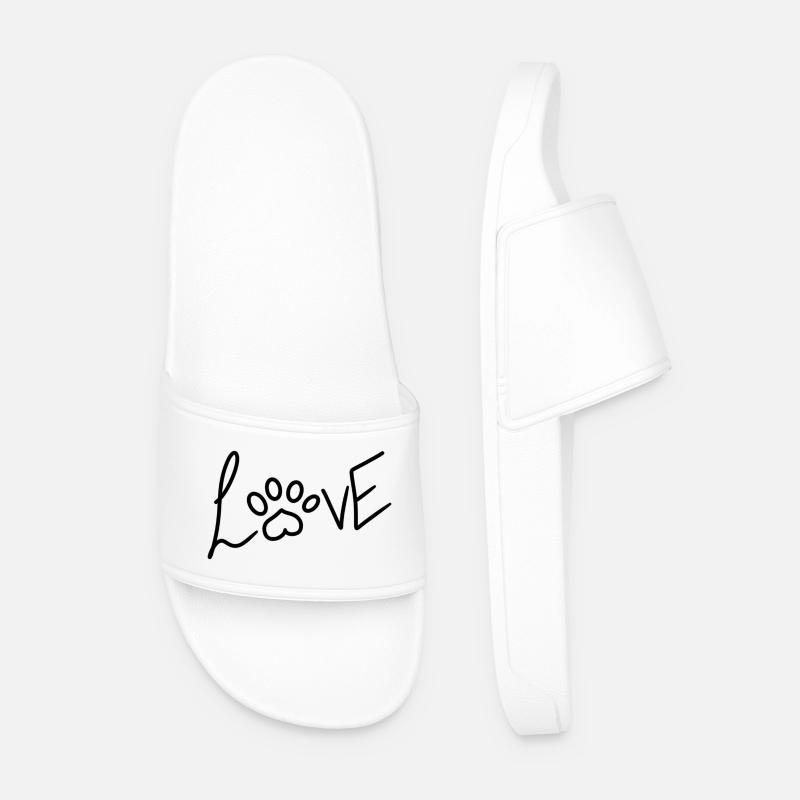 Love - Männer Badelatschen - Weiß