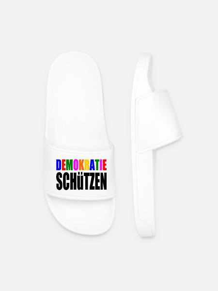 demokratie schützen - Männer Badelatschen - Weiß