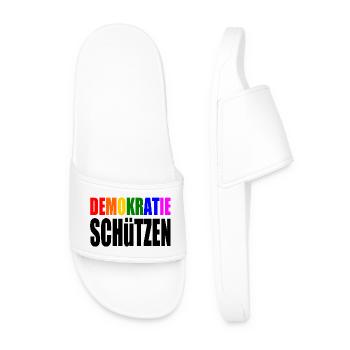 demokratie schützen - Männer Badelatschen - Weiß - Vorne