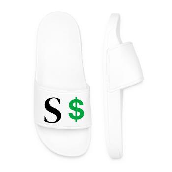 Letter s dollar - Men’s Pool Sliders - white - Front