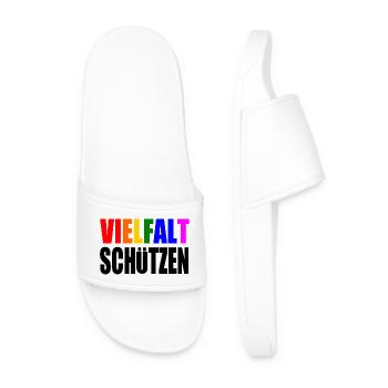 vielfalt schützen - Männer Badelatschen - Weiß - Vorne