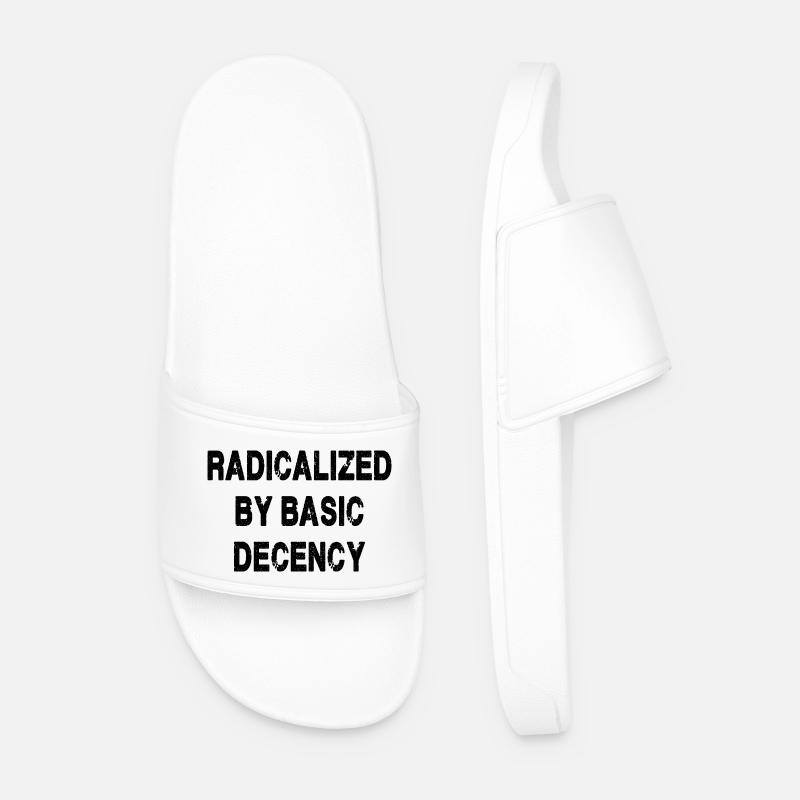Radicalized By Basic Decency - Men’s Pool Sliders - white