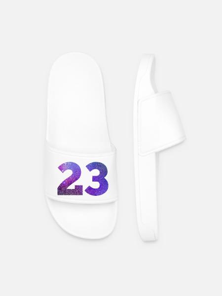 Number 23 galaxy - Men’s Pool Sliders - white