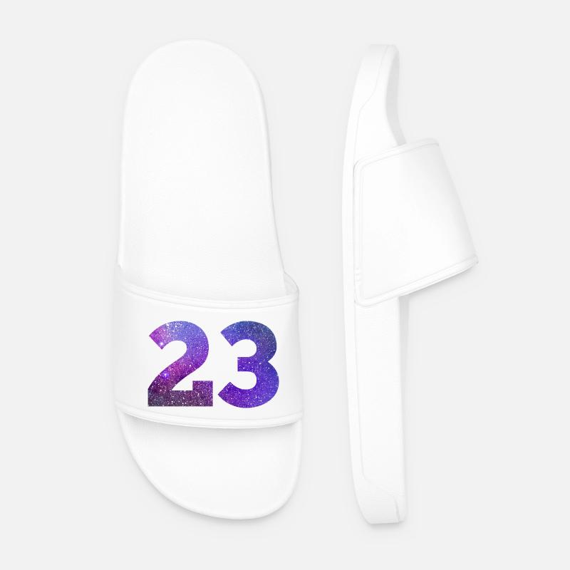Number 23 galaxy - Men’s Pool Sliders - white