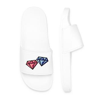 Pair Of Diamonds (Bridal Pair Wedding Symbol, POS) - Men’s Pool Sliders - white - Front